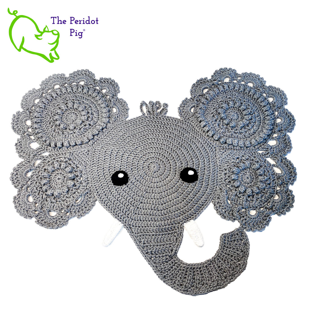 Edgar the Elephant is big and bold, a 100% acrylic rug triple-stranded for superior strength. He's huge enough to take a tour across a king-sized bed (just check out the pics)! Get ready for some serious safari style - this elephant's sure to hold up! Front view shown.