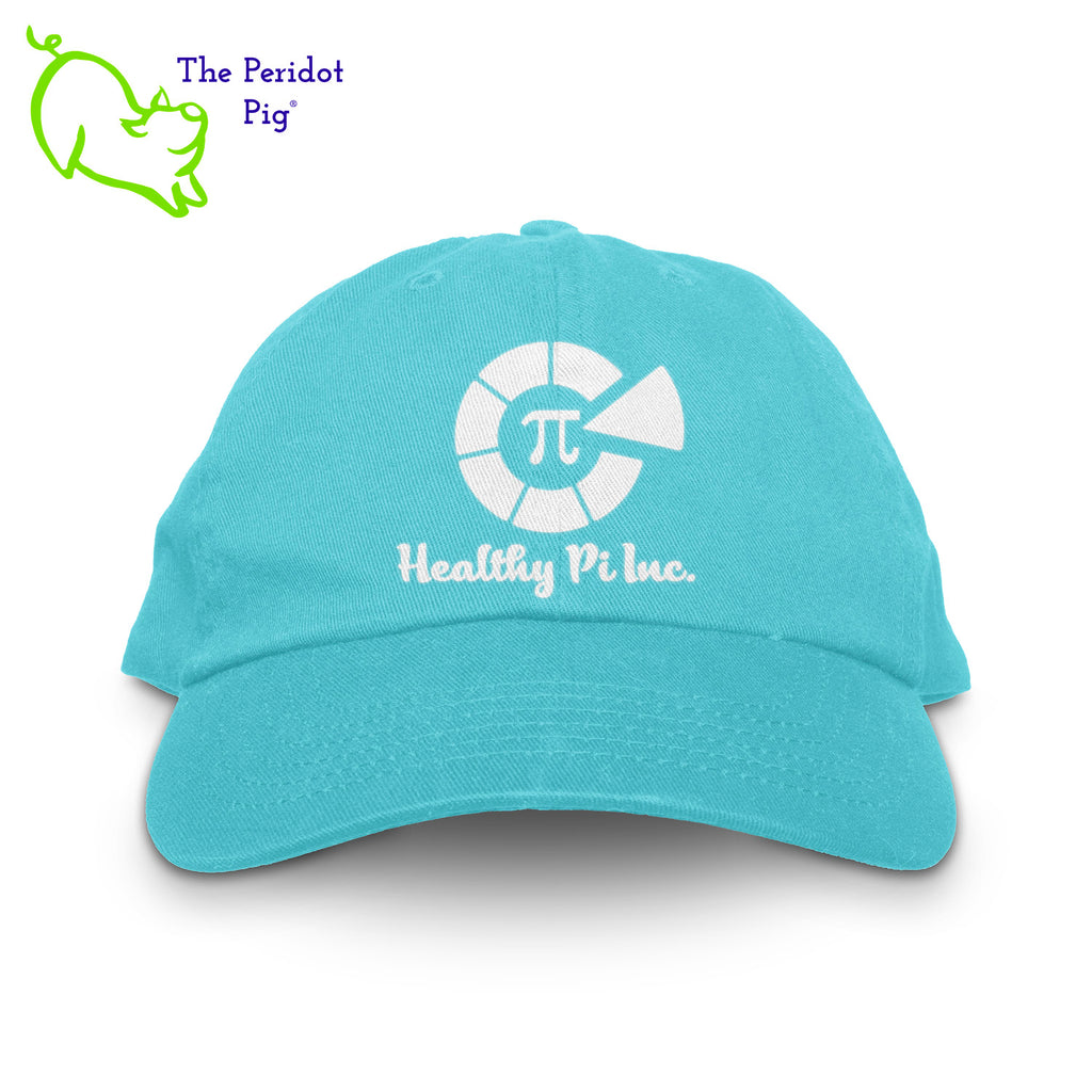 Stay shaded and stay styling with the Healthy Pi Logo Dad Hat! This 6-Panel twill cap is one cool customer - perfect for adding a bit of chill to your look and keeping the 'pony' under wraps. Available in FIVE colors, you'll be 'hat-happy' no matter which you choose! Front view shown in teal.