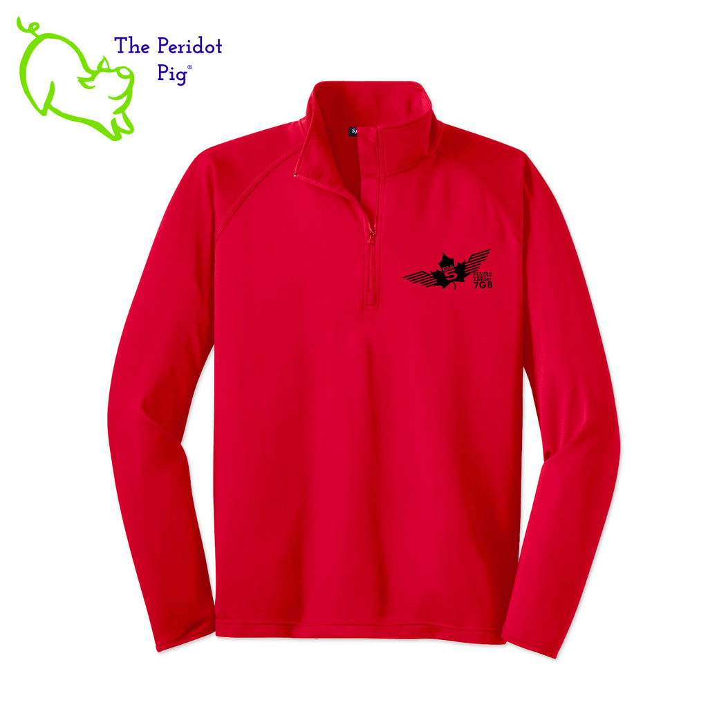 This Fall, make the EAA Chapter 5 Long Sleeve Quarter Zip your go-to layer! Boasting a soft-brushed backing and moisture control, it's comfortable year-round. And with the stylish Chapter 5 logo on the left chest, it looks perfect for the office or the weekend. Everything you need in one perfect shirt! Front view shown in Red - Black.