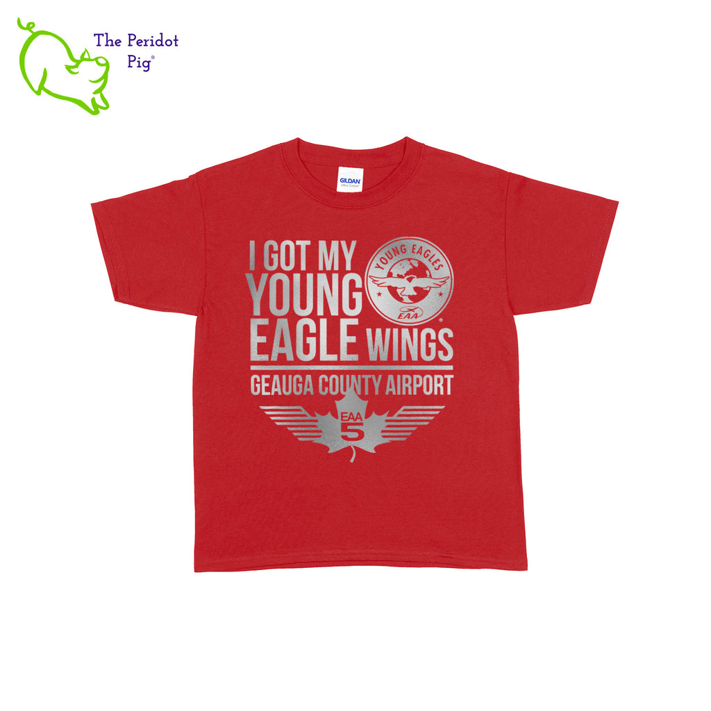 Make your Young Eagles flight a memorable one with this stylish EAA Chapter 5 Young Eagles Youth T-Shirt! Choose from five awesome shirt colors and four logo colors, with the iconic EAA Chapter 5 and Young Eagles logos printed on the front. Front view shown in Red with silver.