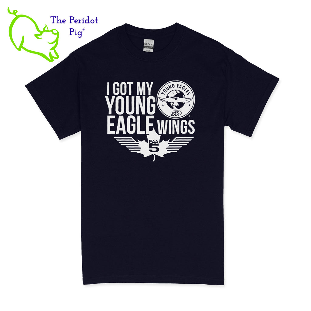 Make your Young Eagles flight a memorable one with this stylish Young Eagles T-Shirt! Choose from five awesome shirt colors and four logo colors, with the iconic Young Eagles logo printed on the front. What a cool way to commemorate your flight! Fly away in fashion! Front view shown in Navy with white.