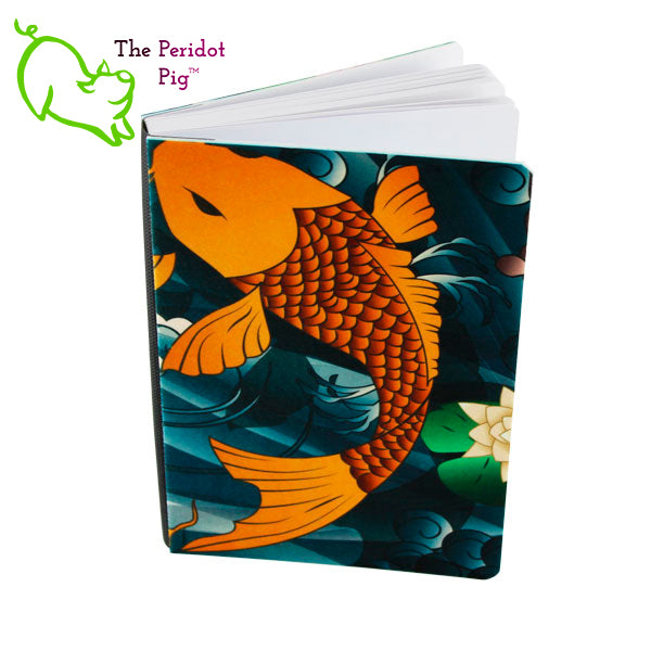We can design a custom journal for you! We print these in vivid color with a permanent sublimation technique. We can use photos, images, logos or your own artwork to cover the front and back of these luxury journal notebooks. Sample journal shown.