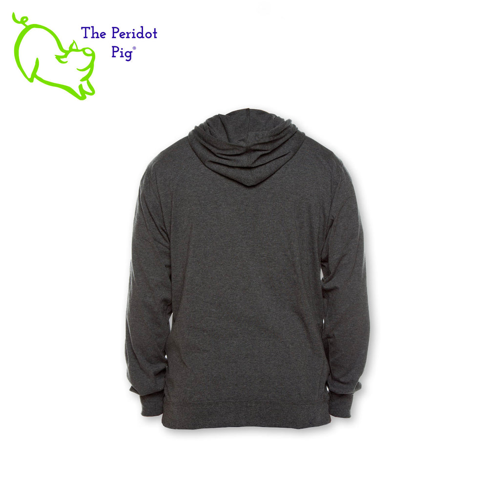 The Coach Michele long sleeve t-shirt hoodie is a light-weight version of your classic pullover hoodie. The front features the text, "Coach Michele" in two colors of glitter vinyl. The back is blank. Back view shown in Charcoal.