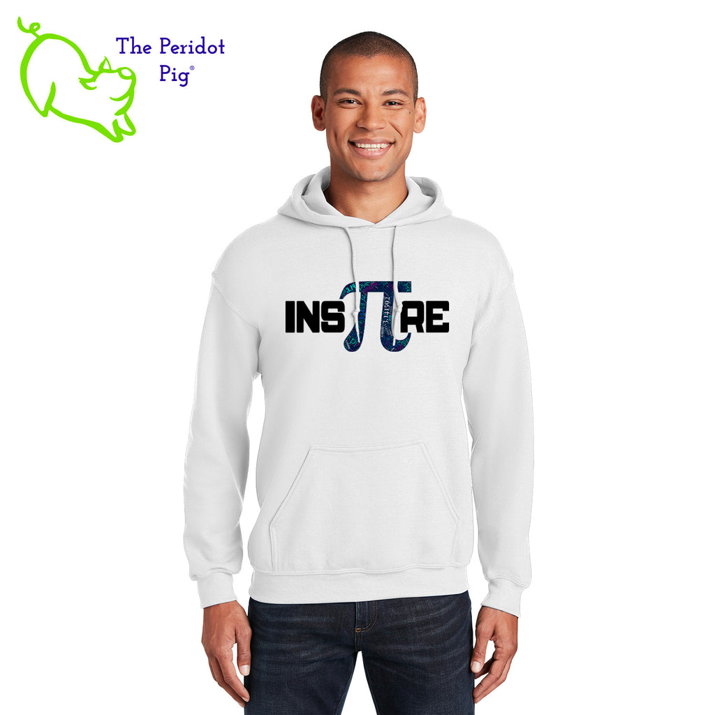 This warm, soft hoodie features our PI day InsPIre theme in vivid print on the front. It's available in four colors to help celebrate PI in style. Front view shown in royal.