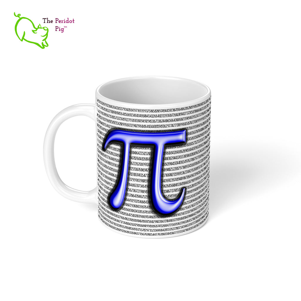 Would you like a little Pi to go with that coffee or tea? Here we have 5605 digits of Pi printed on a white, glossy 11 oz mug. What more could you ask for to celebrate Pi Day this year? Left view shown.