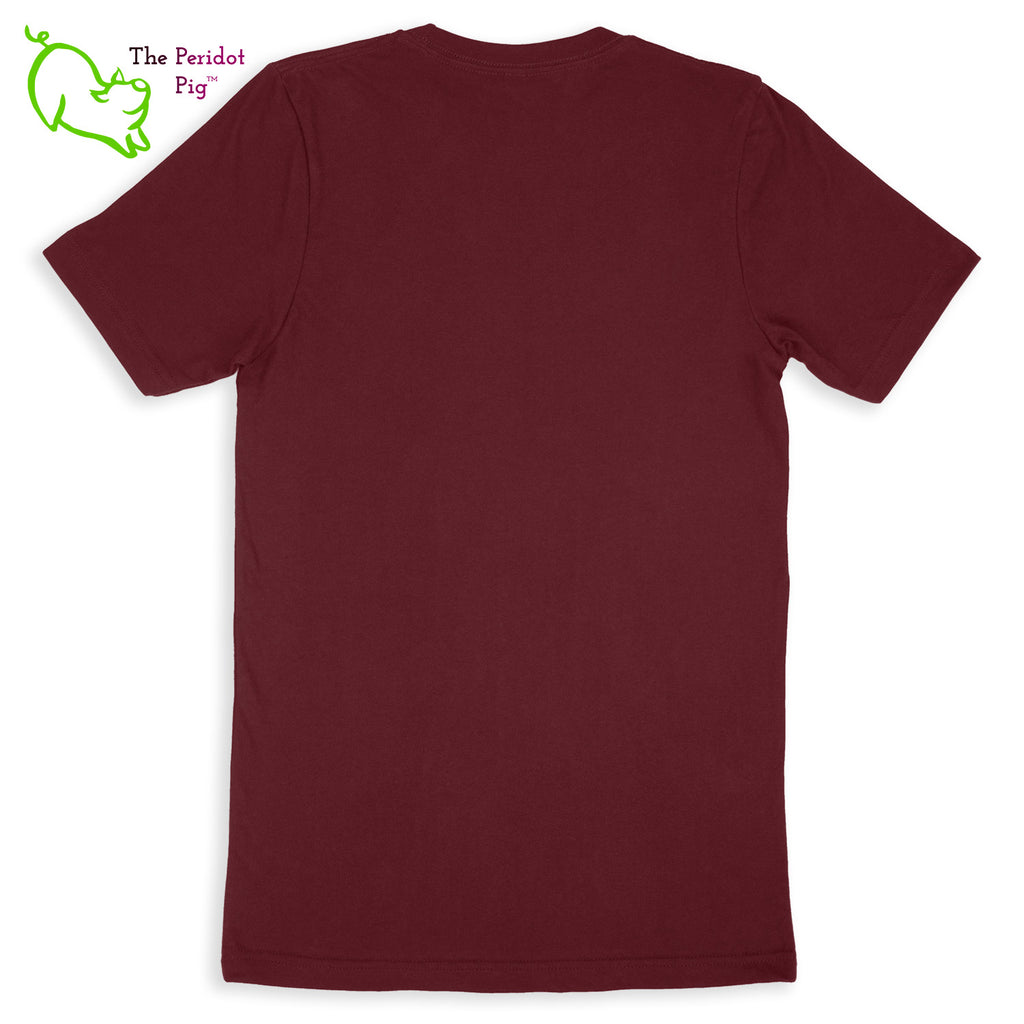 These shirts are super soft and comfortable. The design is a thin, flexible vinyl that's not too heavy. "Stop Talking" is in a bright yellow with the word "book" scripted in silver glitter vinyl. The rest of the text and graphic is in white. Back view shown in Maroon.