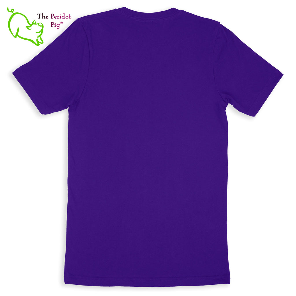 These shirts are super soft and comfortable. The design is a thin, flexible vinyl that's not too heavy. "Stop Talking" is in a bright yellow with the word "book" scripted in silver glitter vinyl. The rest of the text and graphic is in white. Back view shown in Team Purple.