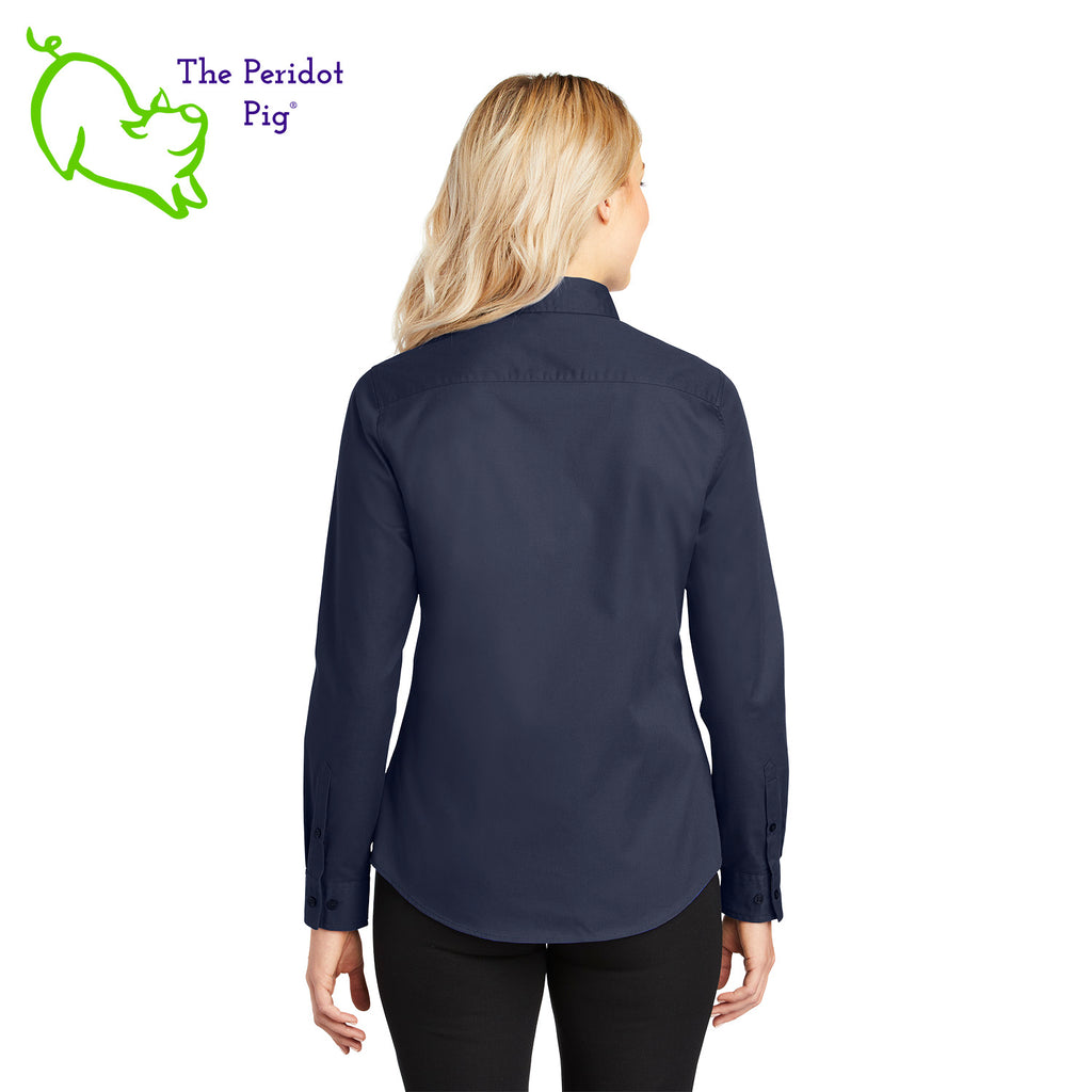 This comfortable wash-and-wear shirt is indispensable for the workday. Wrinkle resistance makes this shirt a cut above the competition so you and your staff can be, too. The SuperStud logo is on the front left chest area. Back view shown.