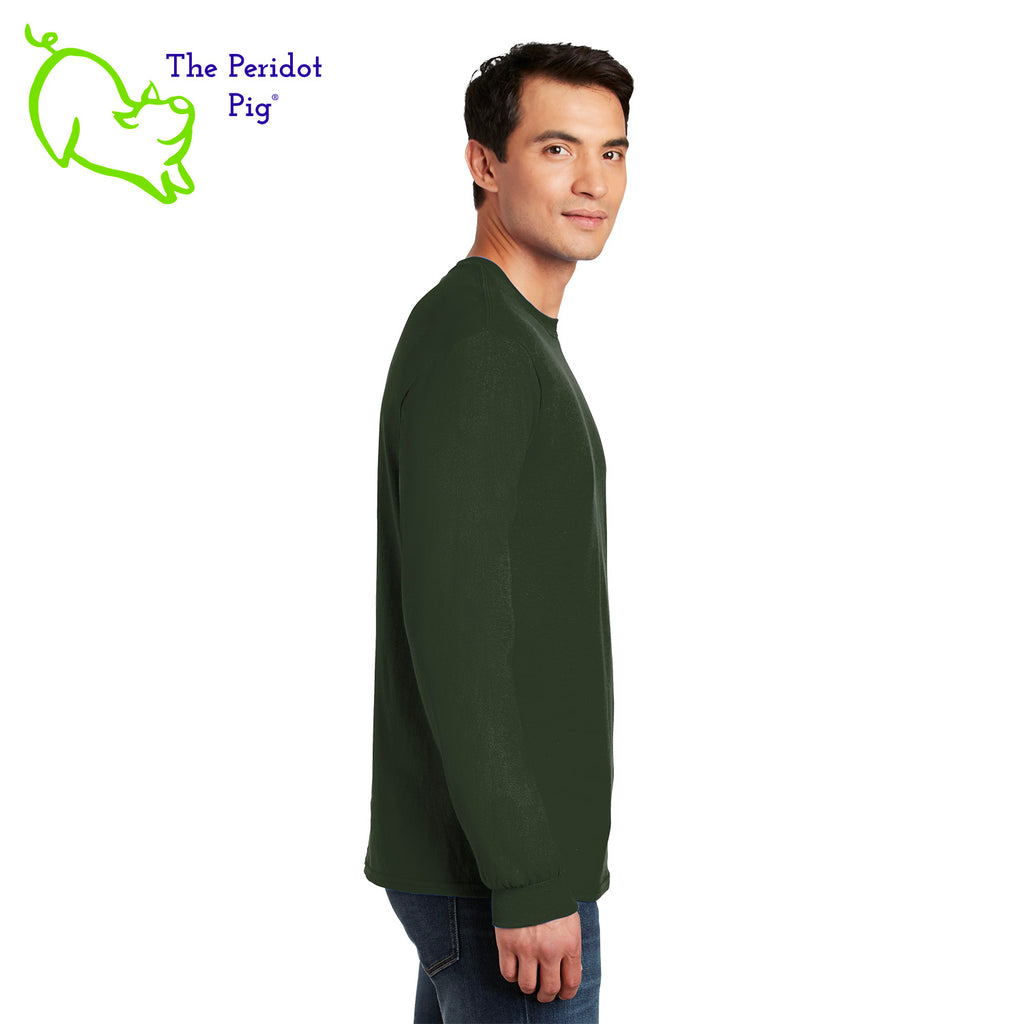Before you start with the "bah humbugs", try this shirt instead. It says, "This is as jolly as I get" in bright, vivid color. There's even a couple of sprigs of mistletoe! Side view in green.