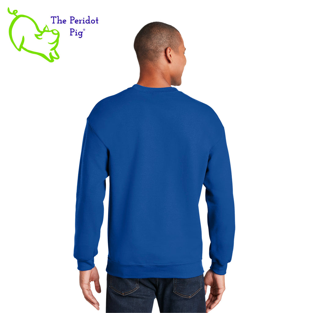This warm, soft crewneck sweatshirt features our PI day InsPIre theme in vivid print on the front. It's available in four colors to help celebrate PI in style. Back view shown in Royal.