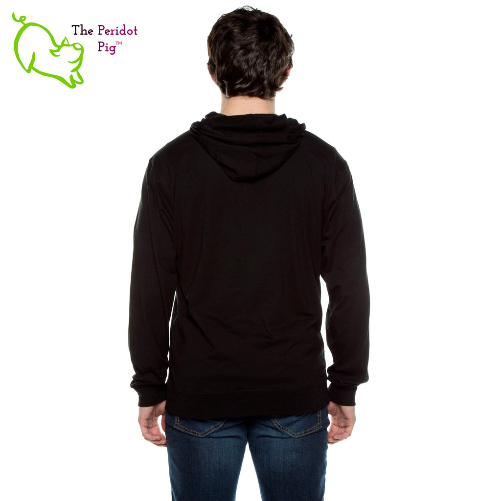 The Coach Michele long sleeve t-shirt hoodie is a light-weight version of your classic pullover hoodie. The front features the text, "Coach Michele" in two colors of glitter vinyl. The back is blank. Back view shown in Black.