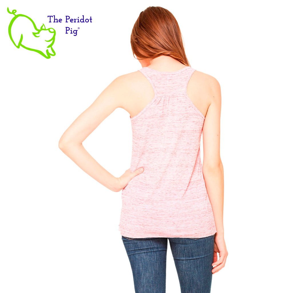 This racerback tank is super soft, lightweight, and form-fitting (but not too tight in the mid-section) with a flattering cut and raw edge seams for an edgy touch. The front features Coach Michele Smits' Natural Balance logo and the back is blank. Back view in red marble.