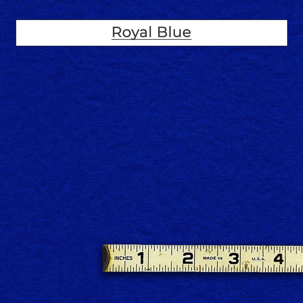 A solid color royal blue mask fabric.